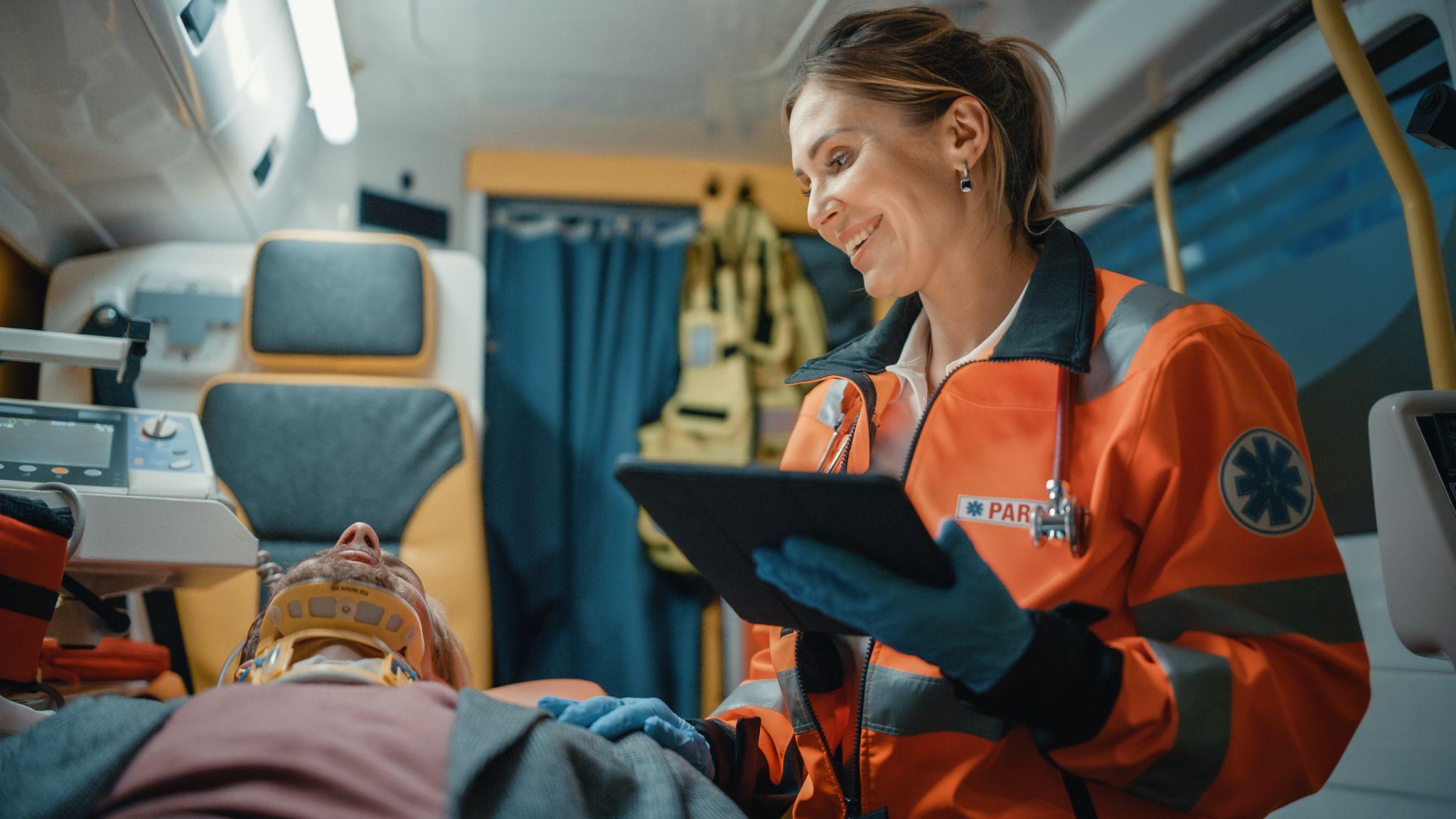 Paramedic using connected care technology
